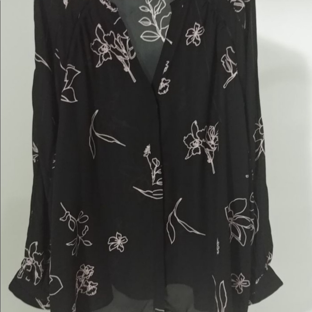 Alfani Garden Long Sleeve Blouse Size XL